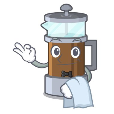 Bir karikatür cam Garson Fransız basın