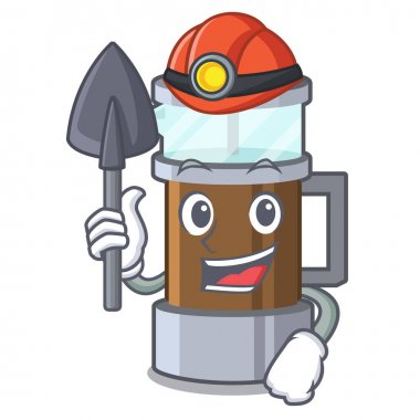 Bir karikatür cam Madenci Fransız basın