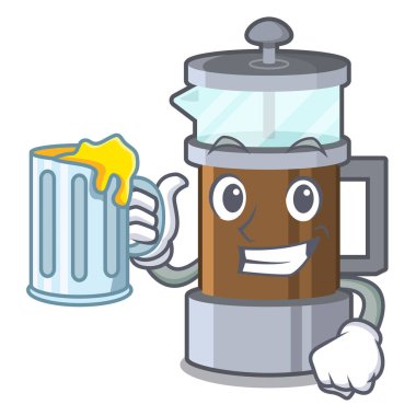 Bir karikatür cam suyu fransız basın ile