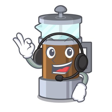 Bir karikatür buzdolabında kulaklık fransız basın ile