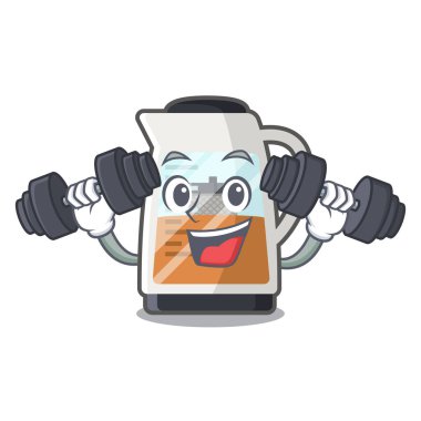 Fitness çay üreticisi maskot ile izole