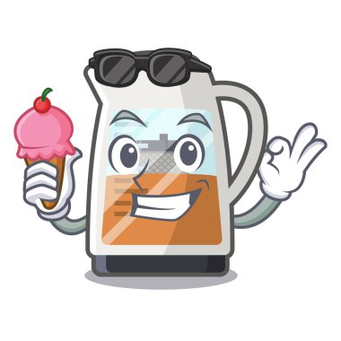 Karikatür şeklinde dondurma çay makinesi ile