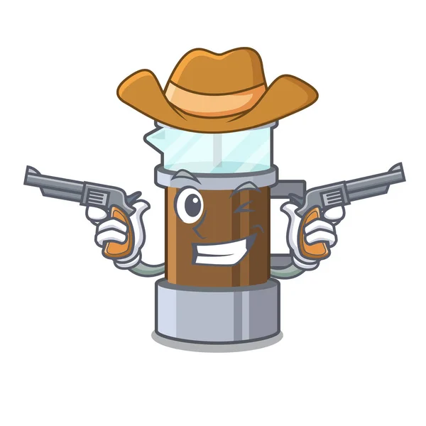 Cowboy francia sajtó izolált karakter — Stock Vector