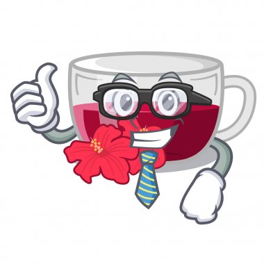 Karikatür şeklinde işadamı habiscus çay
