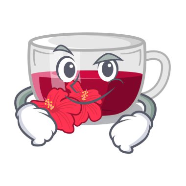 Karikatür şeklinde smirking habiscus çay