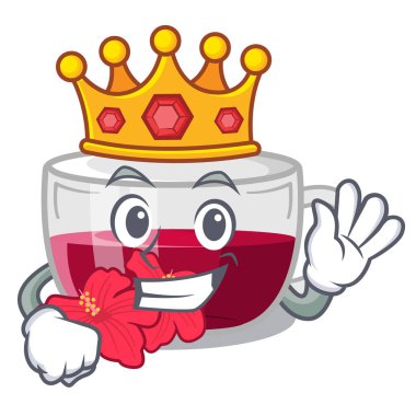 Bir karikatür şişe kral ebegümeci çay