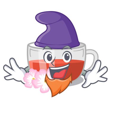 Ahşap maskot masa nın üzerinde Elf kuşburnu çayı