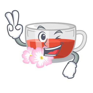 Bir karikatür buzdolabında iki parmak kuşburnu çayı