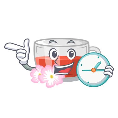 Bir karikatür buzdolabında saat kuşburnu çayı ile