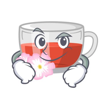 Bir karikatür buzdolabında sırıtan kuşburnu çayı