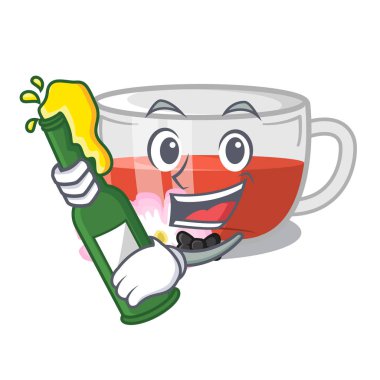 Karakter şeklinde bira kuşburnu çayı ile