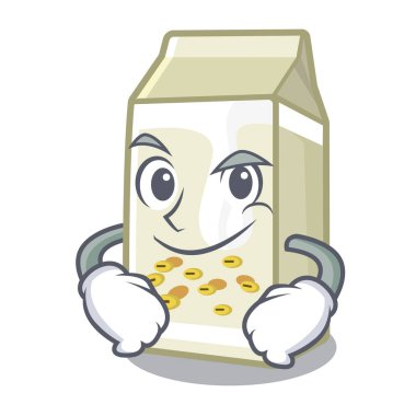 Karakter ile izole soya sütü sırıtan