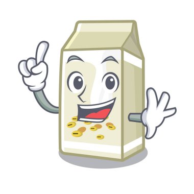 Karikatür camına dökülen parmak soya sütü