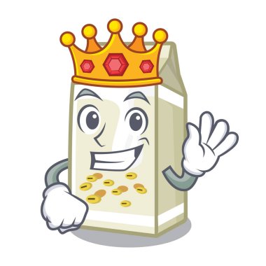 Kral soya sütü karikatür cam dökülür