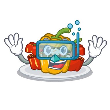 Dalış biber dolması karikatür plaka servis edilir