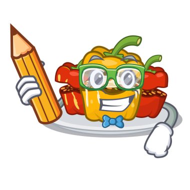 Öğrenci biber dolması karikatür plaka servis edilir