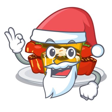 Noel Baba karakter şeklinde biber dolması