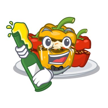 Karakter şeklinde bira dolması biber ile