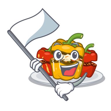 Karakter şeklinde bayrak dolması biber ile