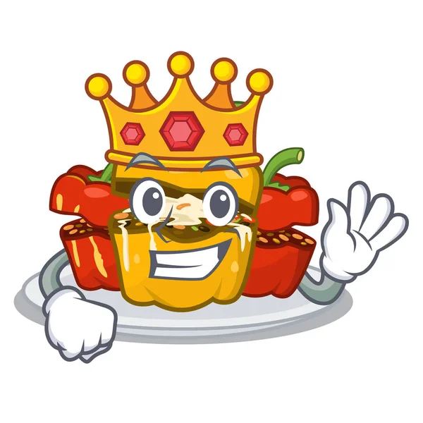 Ο βασιλιάς γεμιστό πιπέρι στο σχήμα του χαρακτήρα — Διανυσματικό Αρχείο