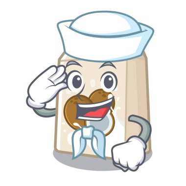 Bir karikatür şişede Denizci hindistan cevizi sütü