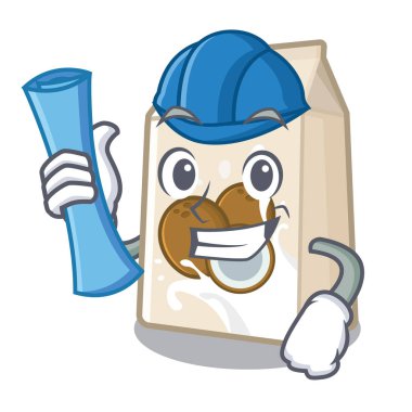 Mimar hindistan cevizi sütü karakteri ile izole