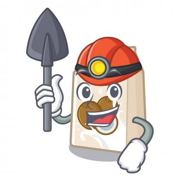 Maskot şeklinde madenci cococnut süt