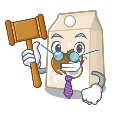 Yargıç hindistan cevizi sütü karikatür cam dökülür