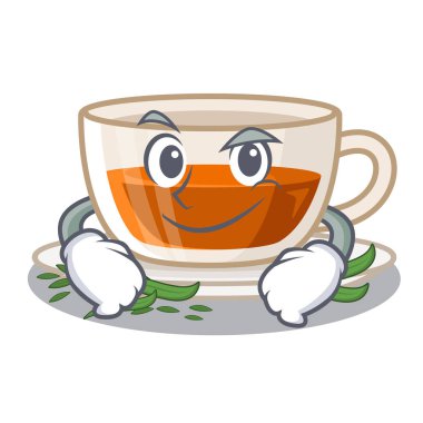 Maskot şeklinde darjeeling çay sırıtan