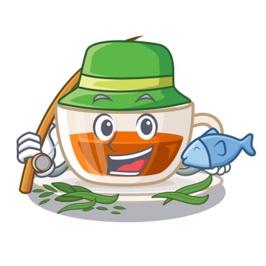 Karakter şişesinde balıkçılık darjeeling çay