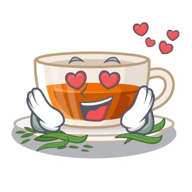 Karakter şişesinde darjeeling çay aşk