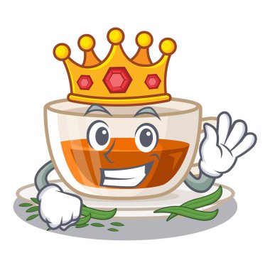 Ahşap karikatür tablo üzerinde Kral darjeeling çay