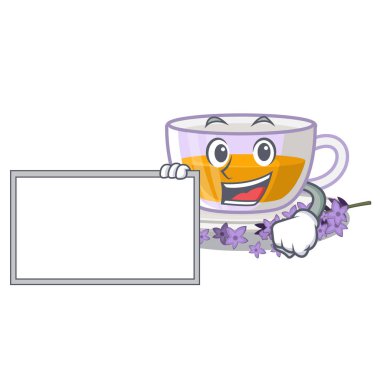 Maskot şeklinde kurulu lavanta çayı ile