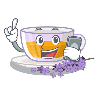 Maskot şeklinde telefon lavanta çayı ile