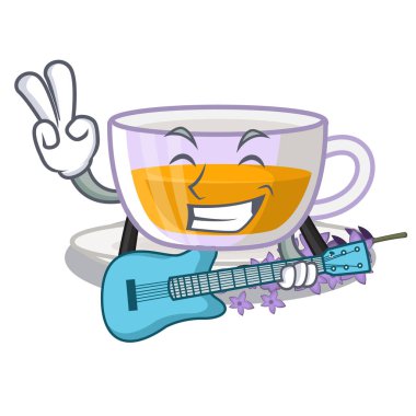 Karakter buzdolabında gitar lavanta çayı ile