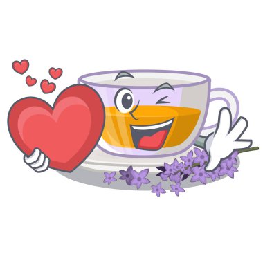 Karakter buzdolabında kalp lavanta çayı ile