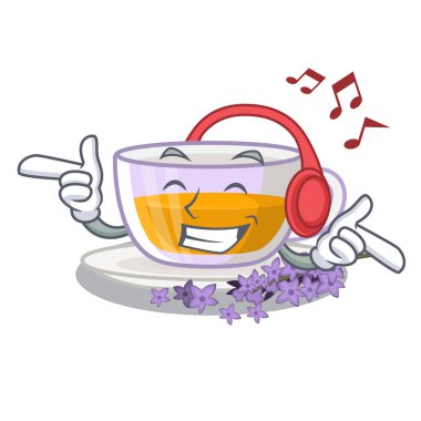 Karakter buzdolabında müzik lavanta çayı dinleme