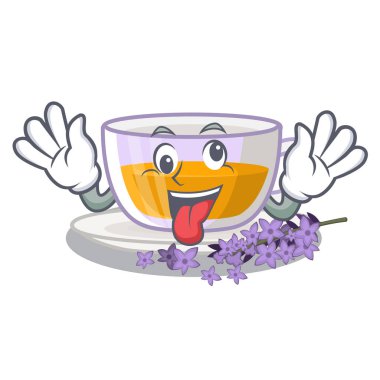 Crazy levender çay karikatür şişe dökülür
