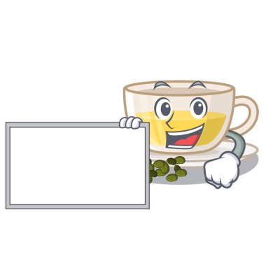 Karakter bardağına dökülen tahta oolong çayı ile