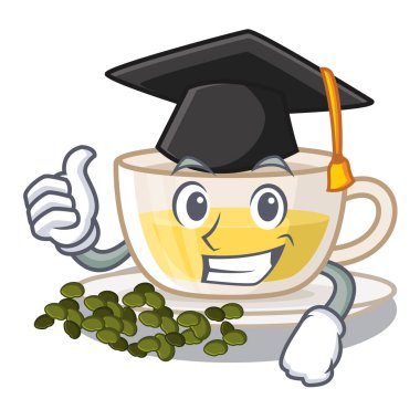 Mezuniyet oolong çay maskot izole
