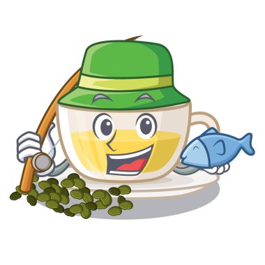 Karikatür şeklinde Balıkçılık fincan oolong çay