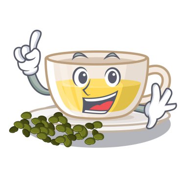 Ahşap tablolar karikatür üzerinde Parmak oolong çay