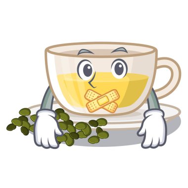 Ahşap tablolar karikatür üzerinde Sessiz oolong çay