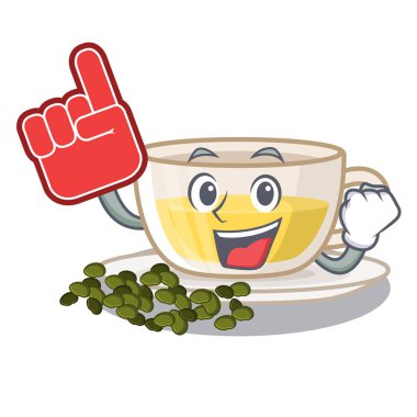 Ahşap tablolar karikatür yukarıda köpük parmak oolong çay