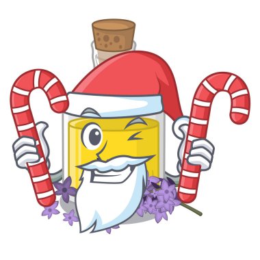 Karikatür makyaj masası üzerinde şeker lavanta yağı ile Santa