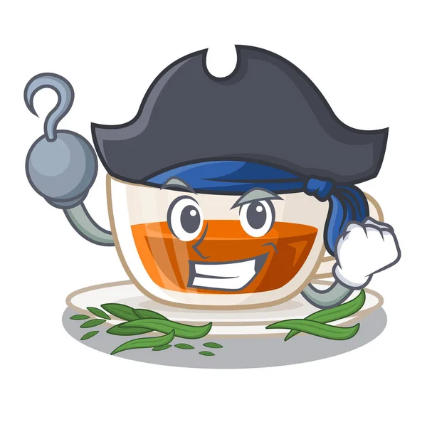 Tè darjeeling pirata isolato nel cartone animato — Vettoriale Stock