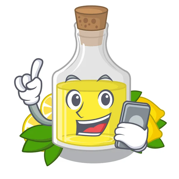 Con aceite de limón teléfono en la forma de la mascota — Vector de stock