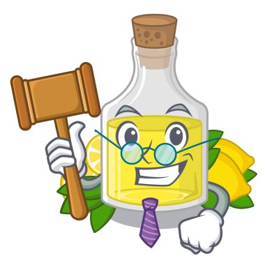 Yargıç limon yağı karikatür cam dökülür