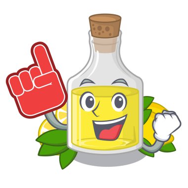 Köpük parmak limon yağı karikatür cam dökülür