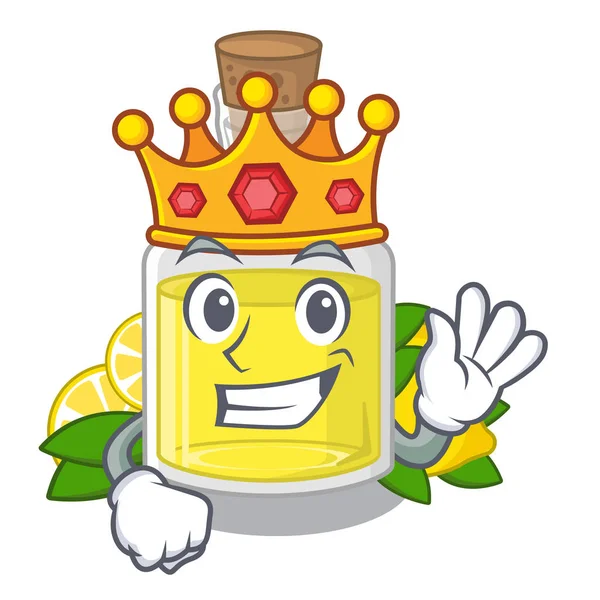 King citronolja hälls i Cartoon glass — Stock vektor